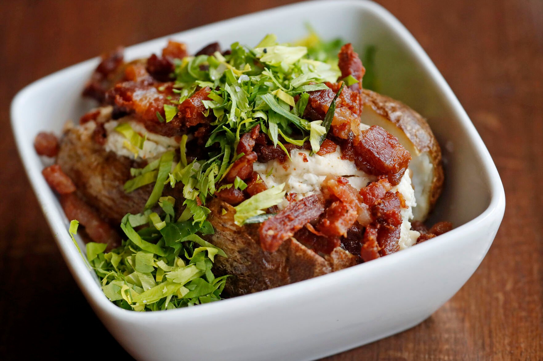 Bacon confited baked potato at Colter Bay